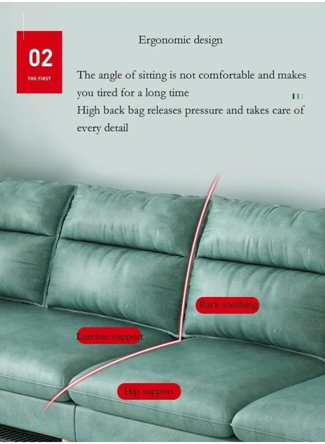 Comfynest Modern Simple Apartment Sofa Small Family Fabric Small Size Sofa Living Room Four Person Sofa (Green)  - Image 3