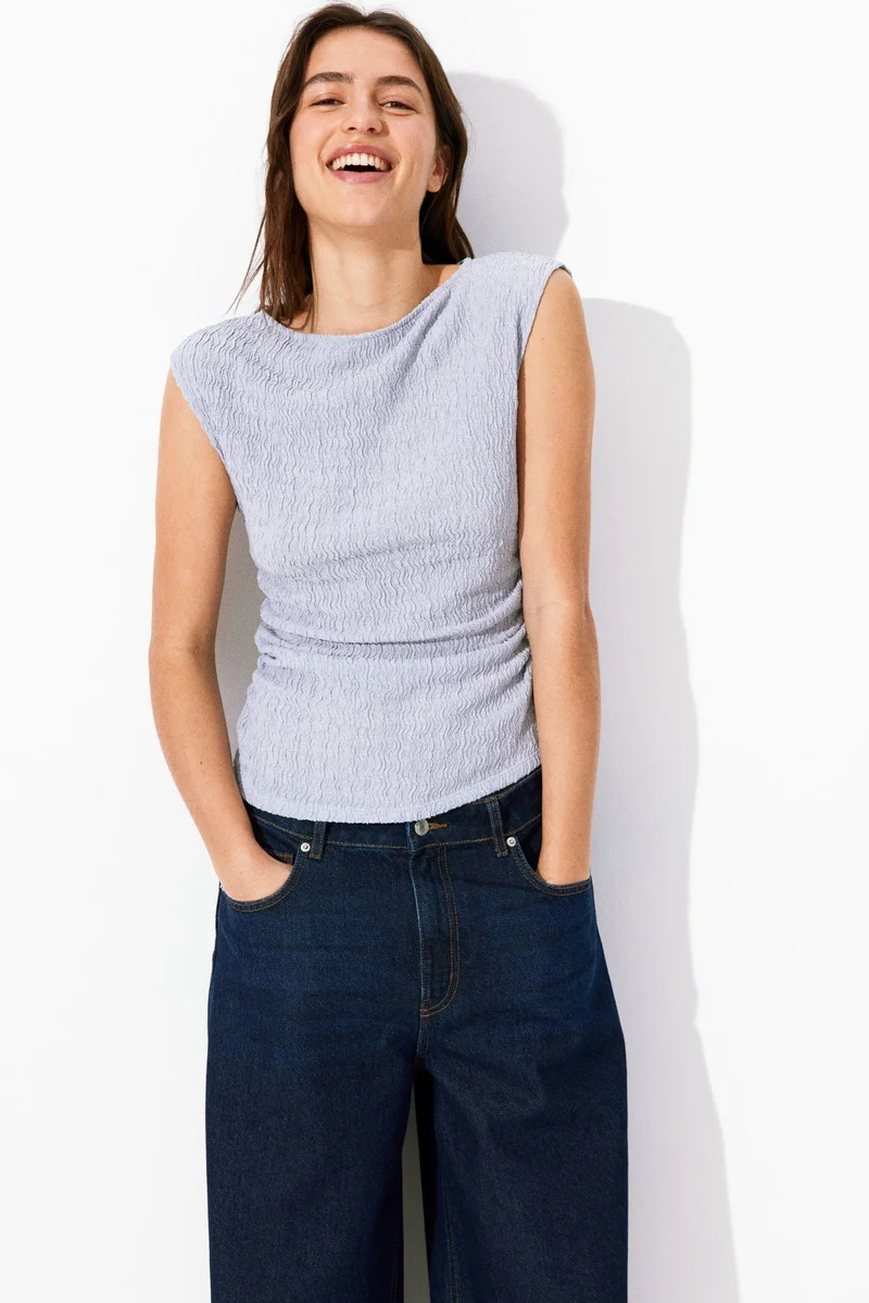H&M Textured jersey top