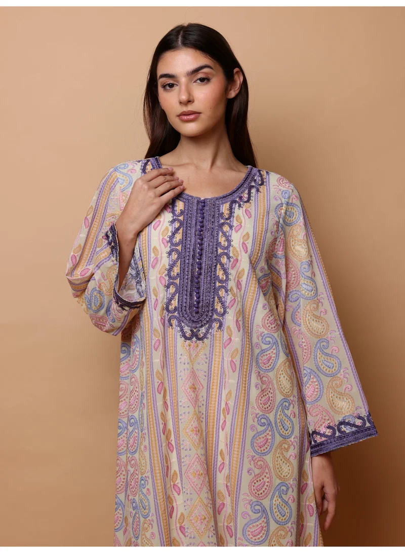 IKKXA Ikkxa ayla Jalabiya IK1078 Purple