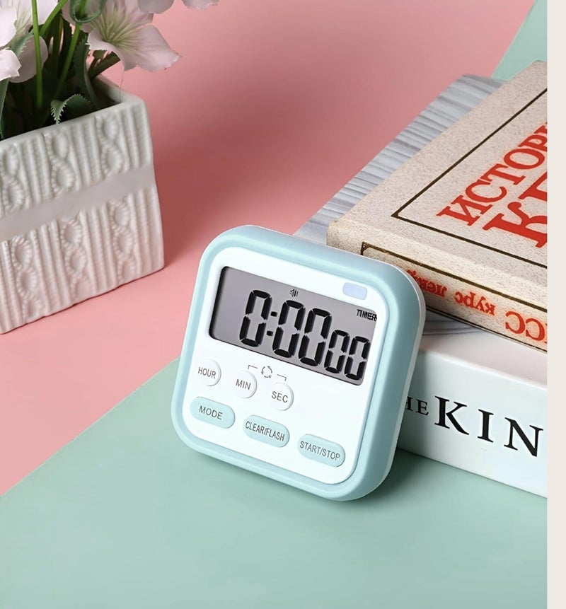 GNASTAS Digital Electronic Kitchen Timer & Stopwatch with LCD Display and Retractable Stand, Timing Alarm Clock for Cooking Without Batteries 1pc (Green) - Image 2
