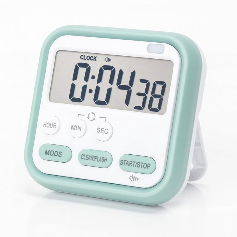 GNASTAS Digital Electronic Kitchen Timer & Stopwatch with LCD Display and Retractable Stand, Timing Alarm Clock for Cooking Without Batteries 1pc (Green) - Image 5