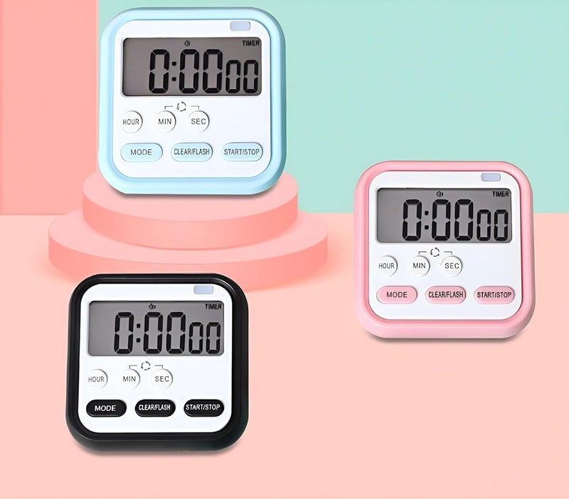 GNASTAS Digital Electronic Kitchen Timer & Stopwatch with LCD Display and Retractable Stand, Timing Alarm Clock for Cooking Without Batteries 1pc (Green) - Image 3