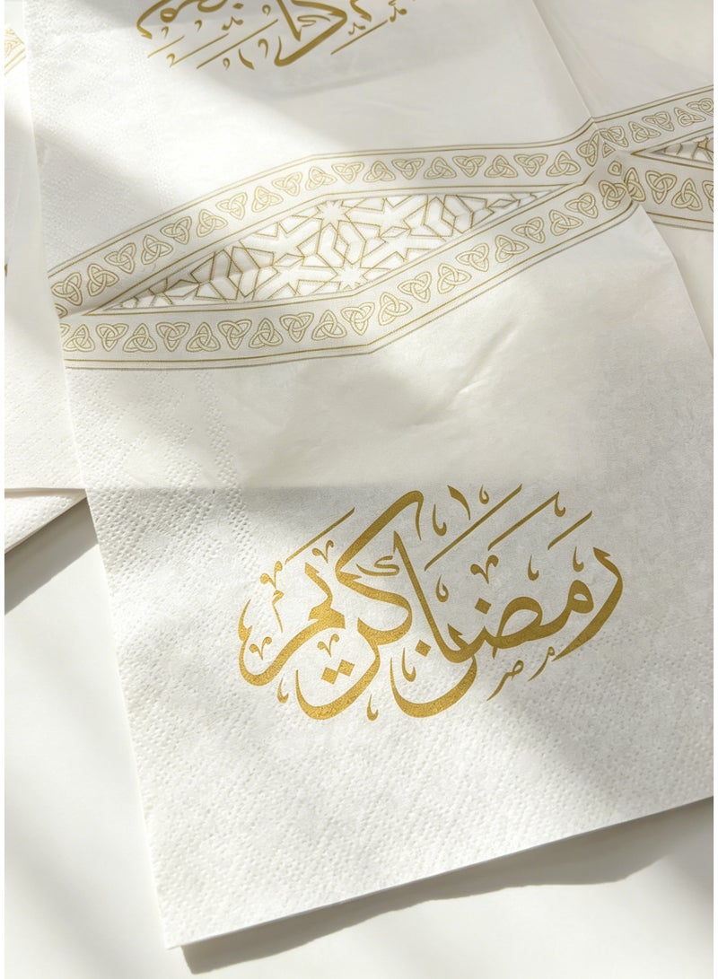يولولاند 40 منديلًا من نوع ”Arabic Moon Party“ - مناديل ورقية عالية الجودة، مناسبة للحفلات العائلية. (40 منديلًا، 17 × 17 سم) - Image 5