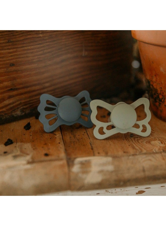 FRIGG لهاية بيبي فرغ بتصميم فراشة من سيليكون ناعم للغاية | صنع في الدنمارك | خالية من BPA (كريم/وردية، 0-6 أشهر) - Image 4