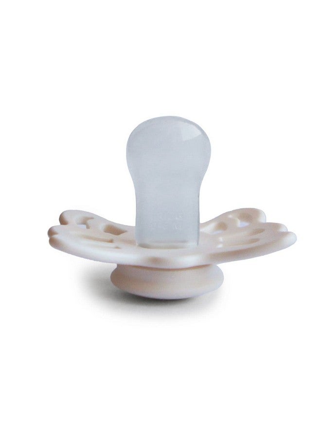 FRIGG لهاية بيبي فرغ بتصميم فراشة من سيليكون ناعم للغاية | صنع في الدنمارك | خالية من BPA (كريم/وردية، 0-6 أشهر) - Image 2