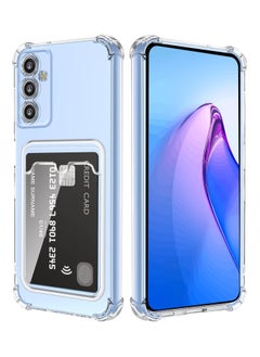 Generic Transparent Silicone Case for Samsung Galaxy A14 4g/5G with Card Holder Four Corners Anti Drop Tpu Wallet for Card Holders Airbag, Anti Scratch Case 