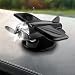 YoRise Rotating Airplane Car Dashboard Decorations Solar Power Car Decorations for Relieves Fatigue QuietRotation Airplane Dashboard Decorations for Vehicle Office Home Black - Image 2
