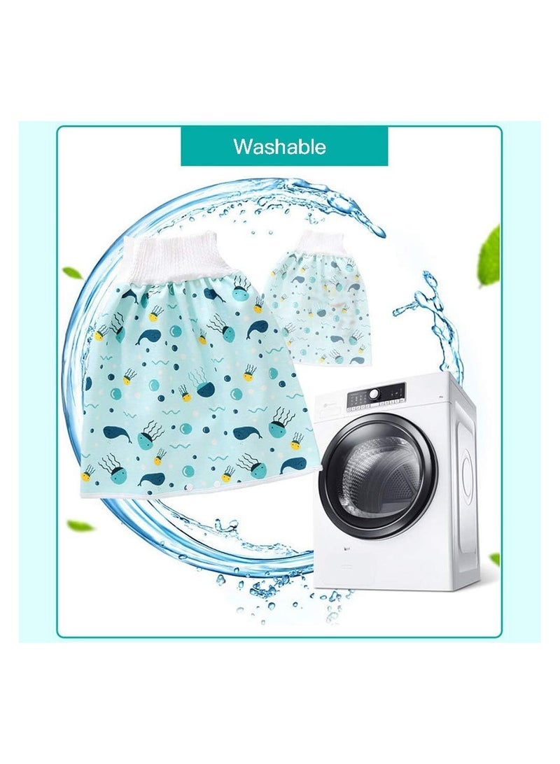 2 Pack Baby Diaper Skirt,Washable Waterproof Toddler Potty Training Skirt Cotton Toilet Training Nappy Skirt for Baby Boys Girls(L Size) - Image 4