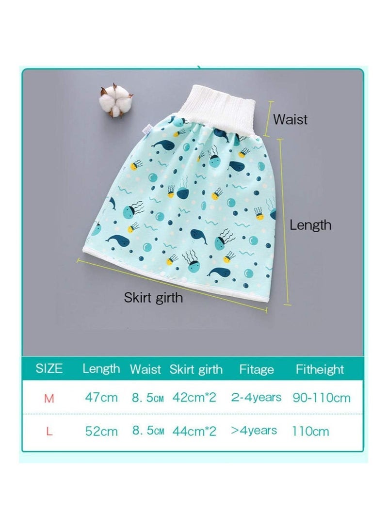 2 Pack Baby Diaper Skirt,Washable Waterproof Toddler Potty Training Skirt Cotton Toilet Training Nappy Skirt for Baby Boys Girls(L Size) - Image 5