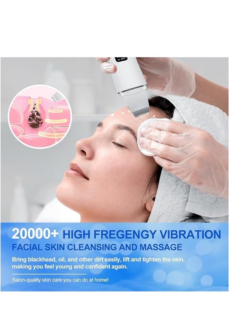 Generic Facial Skin Scrubber Blackhead Remover Ultrasonic Skin Scrubber Black Head Remover Pore Remover for Deep Cleansing for Face EMS Ion Exfoliating Device 4 Modes Blackhead Remover Tool Rechargeable  - Image 2