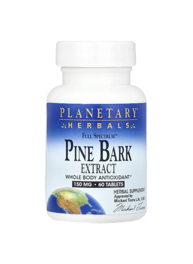 PLANETARY HERBALS Planetary Herbals, Full Spectrum™ Pine Bark Extract, 300 mg, 60 Tablets (150 mg per Tablet)  - Image 1