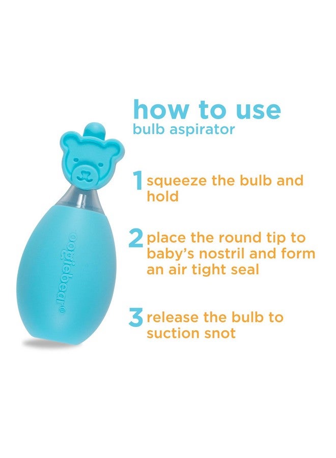oogiebear: Baby Nasal Aspirator - Safe Booger & Earwax Remover for Newborns, Infants, Toddlers - Better Syringe, Airtight Suction, Nose Sucker - Essential Baby Stuff, Diaper Bag Must-Haves, Blue - Image 3