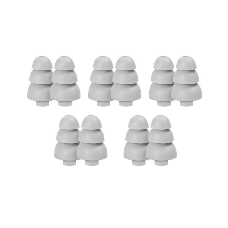Etymotic 3-Flange Silicone Eartips, Gray - 10 Pack - Large Fit - Image 1