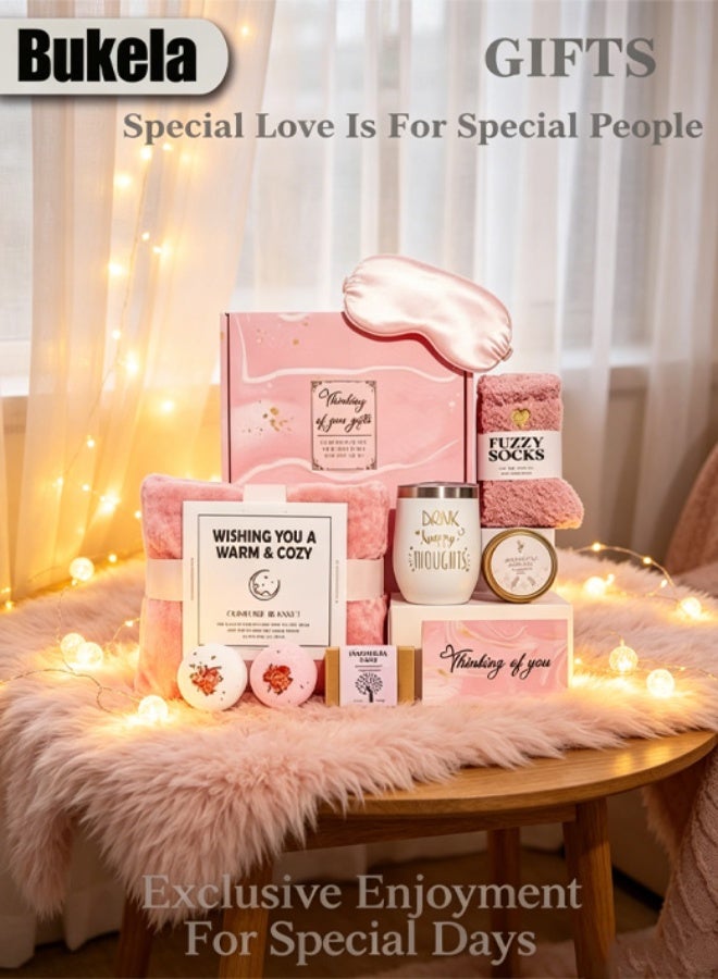 Bukela Gift Basket for Women - Mother's Day, Birthday Gift Box Get Well Soon Gift Set Contains 11 Inspirational Gifts Relaxing Spa Treatment Package for Women Bestie Friendship Female Friend Gift - Image 1