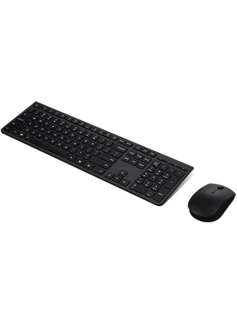 Lenovo Wireless Rechargeable Keyboard & Mouse Combo, Dual Mode 2.4GHz Bluetooth, English-Arabic Layout | 4X31R64353 Black - Image 5