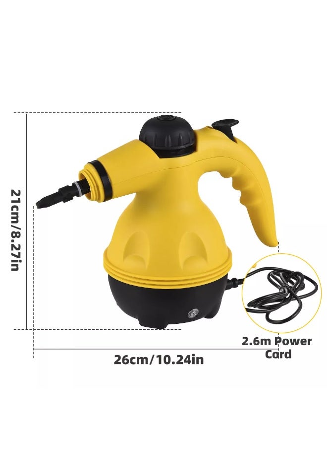 Eworld - Portable Handheld Steam Cleaner 1000W Multifunctional High Temperature Pressurized Steam Cleaning Machine with 9PCS Accessory for Kitchen Sofa Bathroom Car Window,2 Nylon and 1 Copper Brush - Image 1