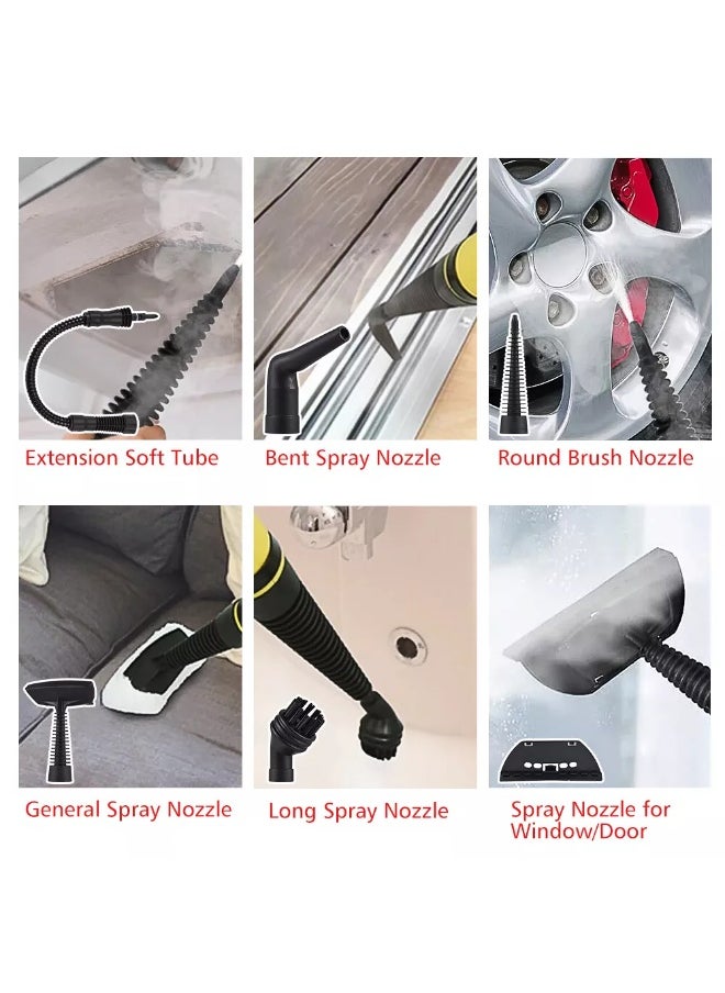 Eworld Portable Handheld Steam Cleaner 1000W Multifunctional High Temperature Pressurized Steam Cleaning Machine with 9PCS Accessory for Kitchen Sofa Bathroom Car Window,2 Nylon and 1 Copper Brush  - Image 4