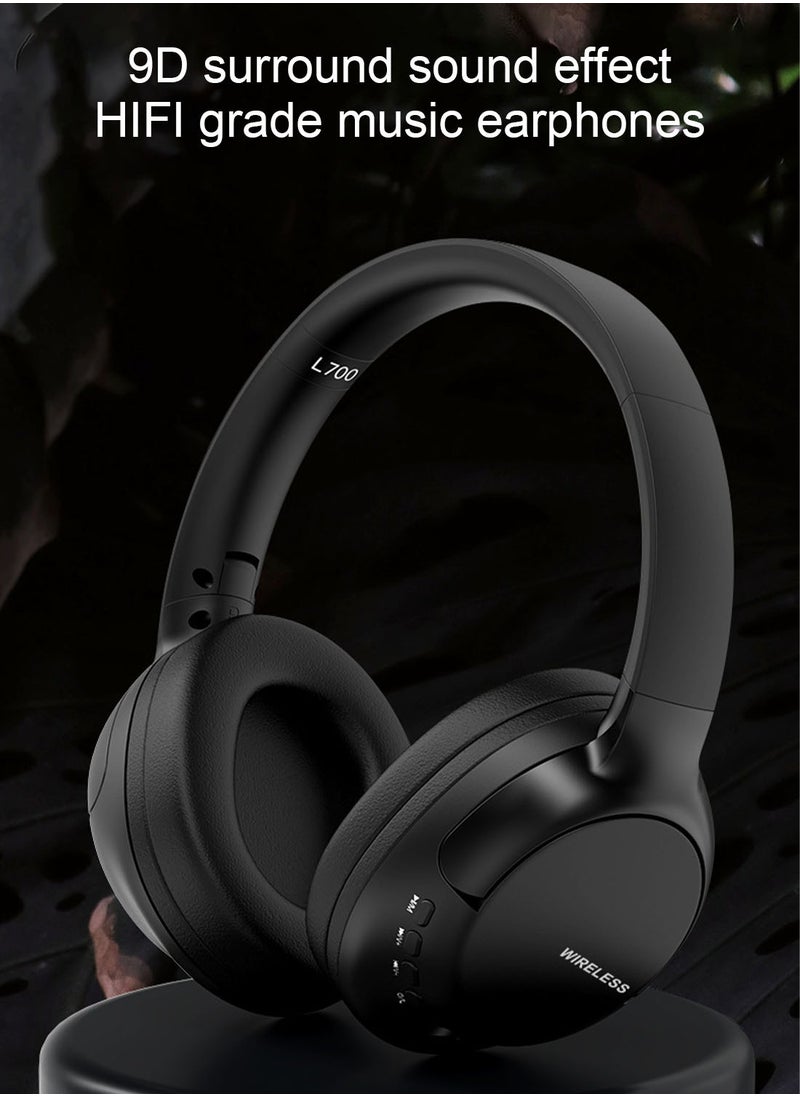 FlashHawk - Over-Ear Bluetooth Wireless Headphone,Stereo Sound Intelligent Noise-Canceling Headset, TF Card/Wired/Wireless Mode Black - Image 1