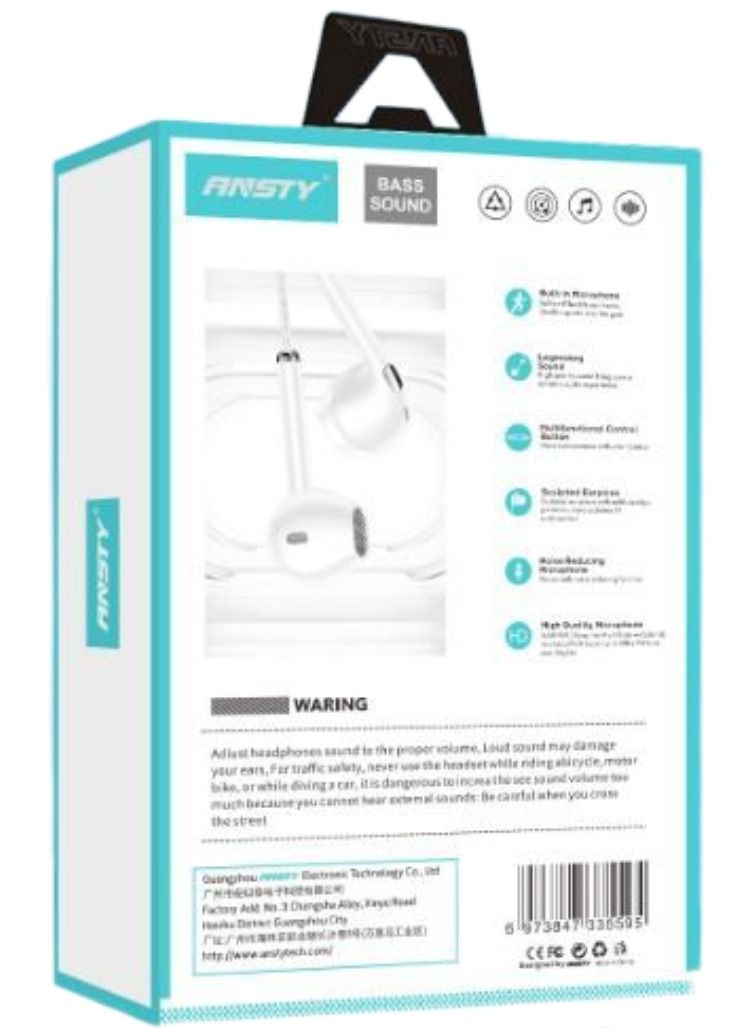 انستي سماعة داخل الأذن صوت ستيريو هاي فاي - Image 2