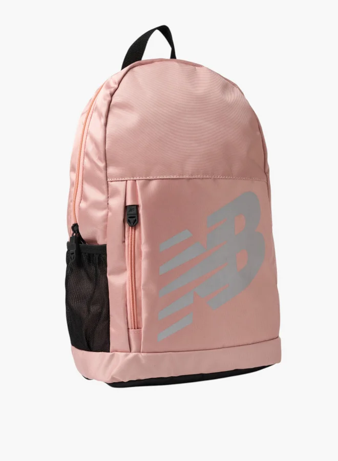 New Balance Logo Print School Backpack with Adjustable Shoulder Straps - 14x28x43 cm