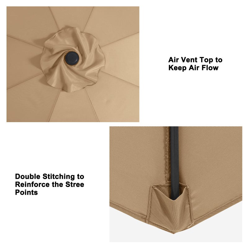 MASTERCANOPY Patio Umbrella 9 ft Replacement Canopy for 8 Ribs-Gold Canopy Only - Image 4