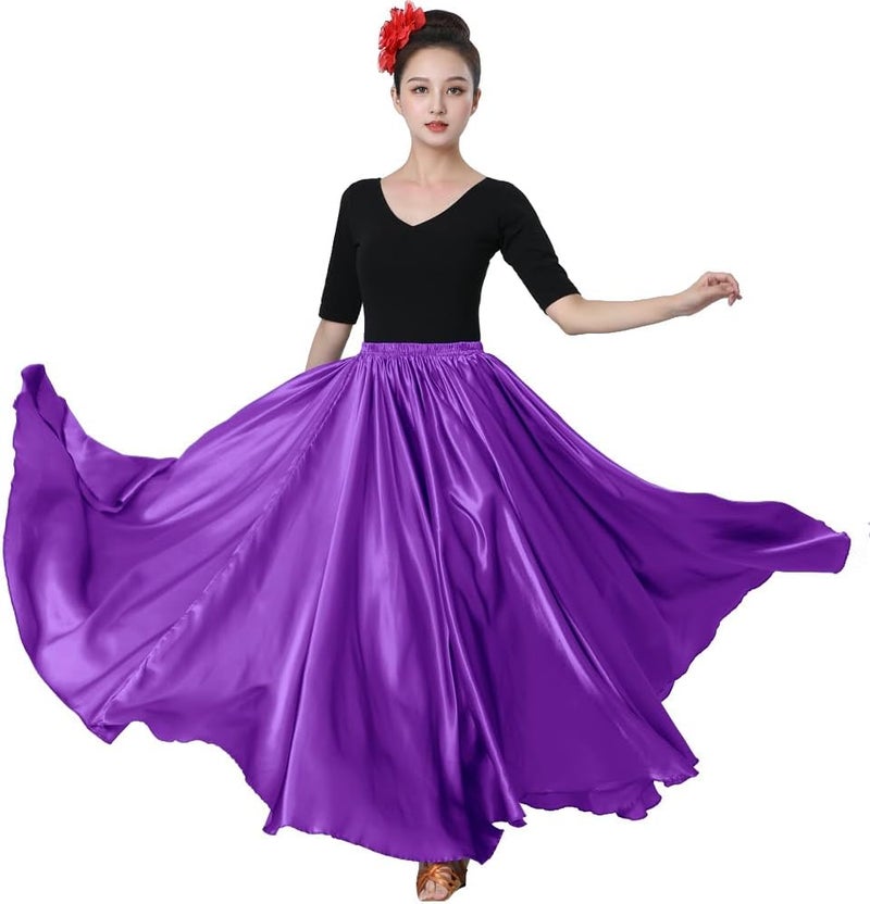 Sancan Womens Full Ankle Length Retro Long Maxi Tea Skirt for Dance Halloween Costume Party Cosplay Renaissance Festival Faire - Image 4