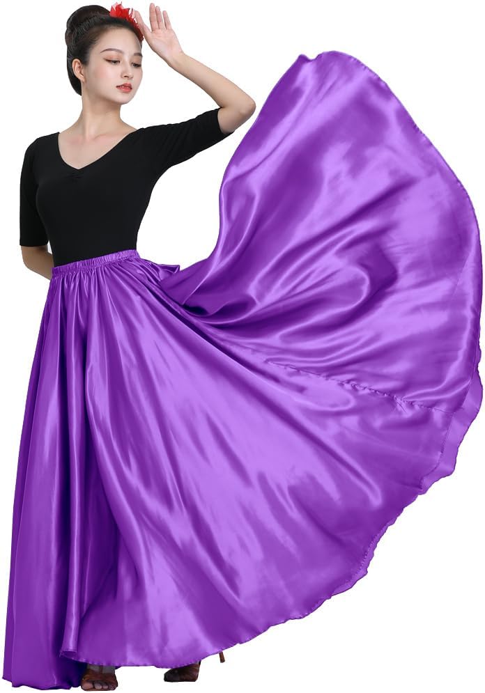 Sancan Womens Full Ankle Length Retro Long Maxi Tea Skirt for Dance Halloween Costume Party Cosplay Renaissance Festival Faire - Image 3