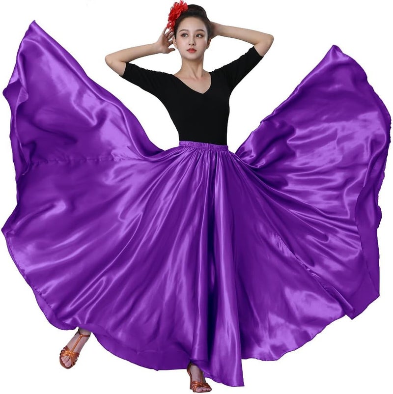 Sancan Womens Full Ankle Length Retro Long Maxi Tea Skirt for Dance Halloween Costume Party Cosplay Renaissance Festival Faire - Image 1