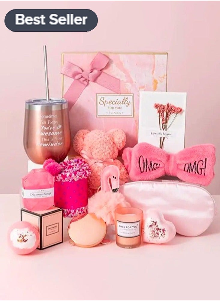 Meiyilan Gifts Basket for Women - Birthday Gift Box, Spa Care Package for Women, Get Well Soon Gifts Set Contains 13 Items Inspirational Gift, Friend Gifts for Women  - Image 1