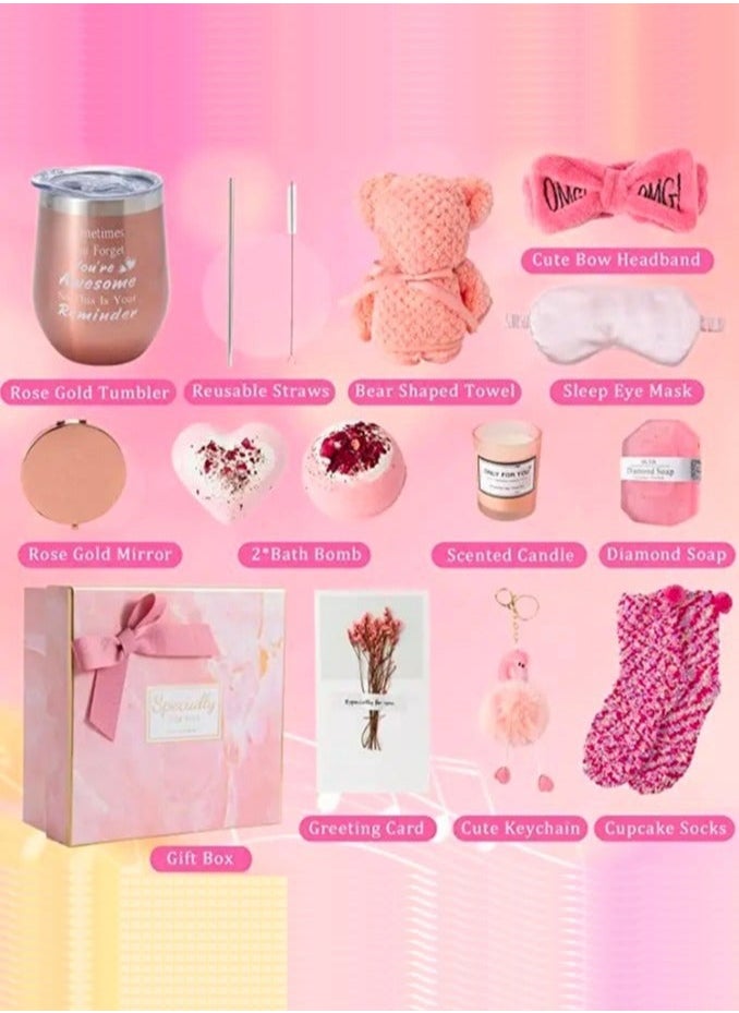 Meiyilan Gifts Basket for Women - Birthday Gift Box, Spa Care Package for Women, Get Well Soon Gifts Set Contains 13 Items Inspirational Gift, Friend Gifts for Women  - Image 4