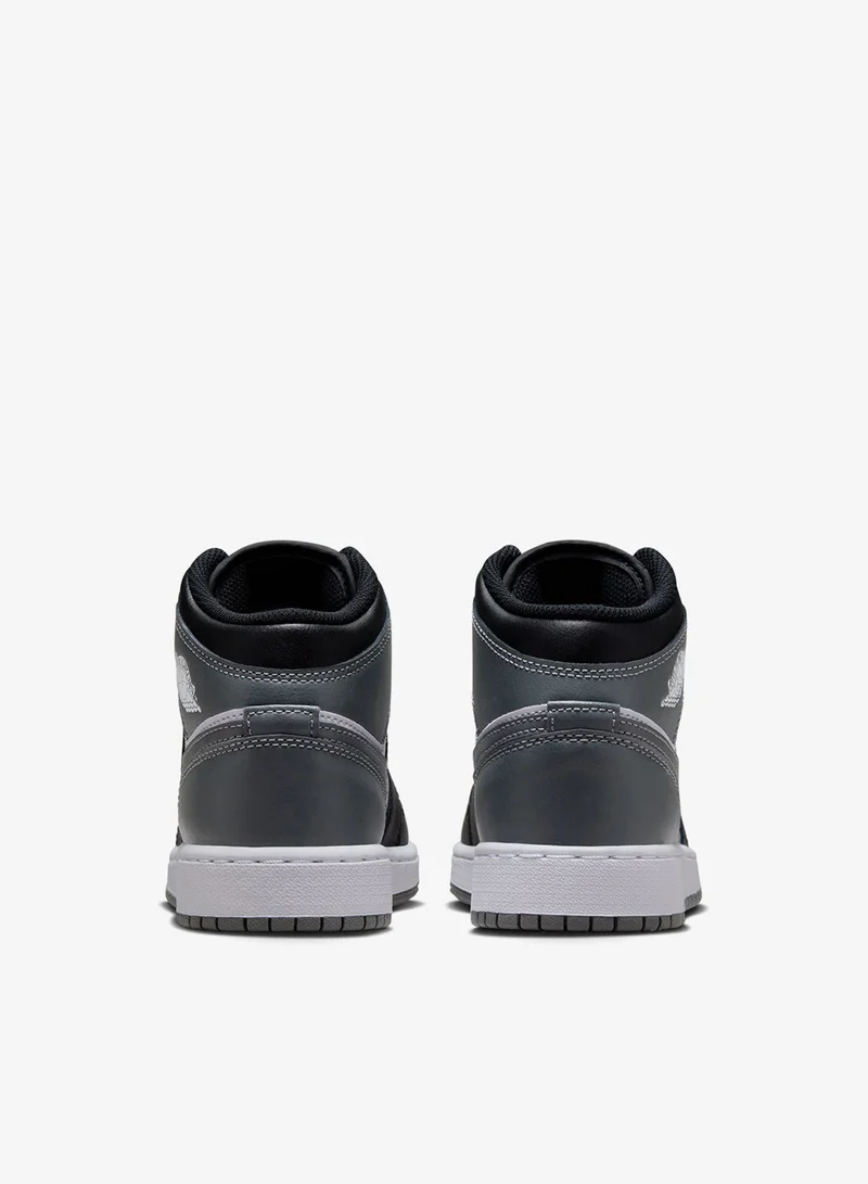 Jordan BLACKIRONGREY-WHITE Youth Air Jordan 1 Mid Bg for Men | Best Price UAE