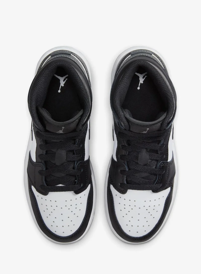 Jordan BLACKIRONGREY-WHITE Youth Air Jordan 1 Mid Bg for Men | Best Price UAE