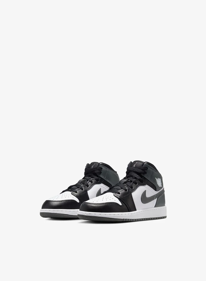 Jordan BLACKIRONGREY-WHITE Youth Air Jordan 1 Mid Bg for Men | Best Price UAE