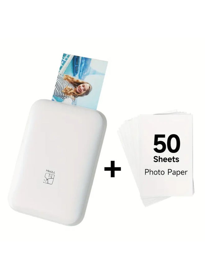 اتش بي ار تي طابعة صور HPRT صغيرة محمولة، تدعم الاتصال اللاسلكي بالهاتف المحمول، طباعة ملونة عالية الدقة بدقة 313 نقطة في البوصة، بتقنية ZINK، تعمل بمنفذ USB، صغيرة الحجم وخفيفة الوزن، مثالية للحفلات والسفر والاستخدام المنزلي - متوافقة مع أجهزة iOS/أندرويد - Image 2