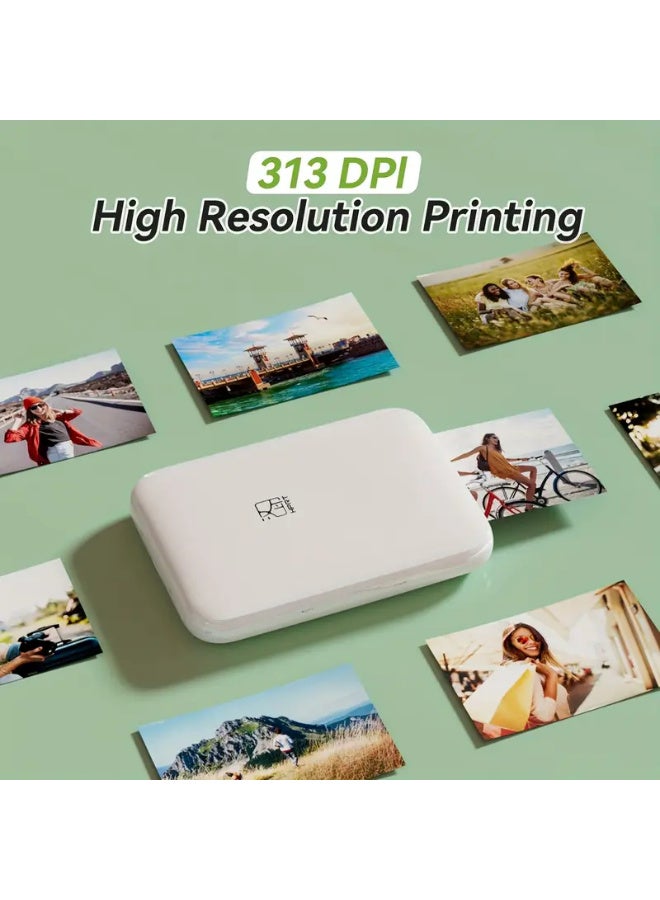 اتش بي ار تي طابعة صور HPRT صغيرة محمولة، تدعم الاتصال اللاسلكي بالهاتف المحمول، طباعة ملونة عالية الدقة بدقة 313 نقطة في البوصة، بتقنية ZINK، تعمل بمنفذ USB، صغيرة الحجم وخفيفة الوزن، مثالية للحفلات والسفر والاستخدام المنزلي - متوافقة مع أجهزة iOS/أندرويد - Image 3