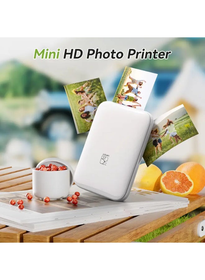 اتش بي ار تي طابعة صور HPRT صغيرة محمولة، تدعم الاتصال اللاسلكي بالهاتف المحمول، طباعة ملونة عالية الدقة بدقة 313 نقطة في البوصة، بتقنية ZINK، تعمل بمنفذ USB، صغيرة الحجم وخفيفة الوزن، مثالية للحفلات والسفر والاستخدام المنزلي - متوافقة مع أجهزة iOS/أندرويد - Image 1