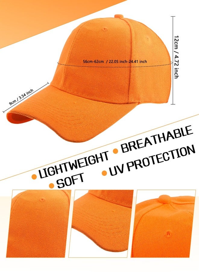 Skyebed 8 Pack Orange Trucker Hats Plain Baseball Caps Adjustable DIY Baseball Caps for Adult Men Women Camping Riding Outings Outdoor Sport - Image 2