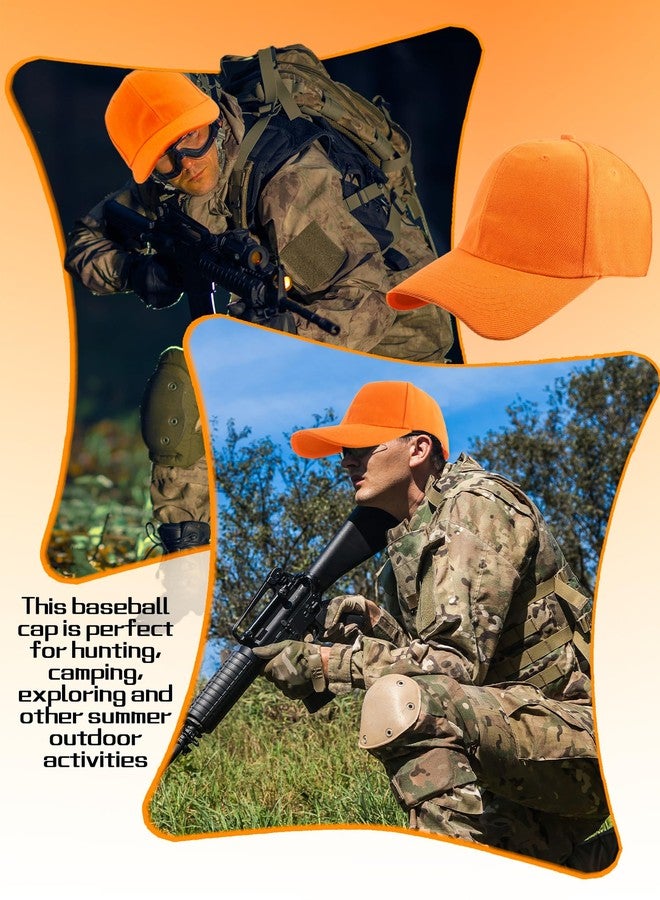 Skyebed 8 Pack Orange Trucker Hats Plain Baseball Caps Adjustable DIY Baseball Caps for Adult Men Women Camping Riding Outings Outdoor Sport - Image 3