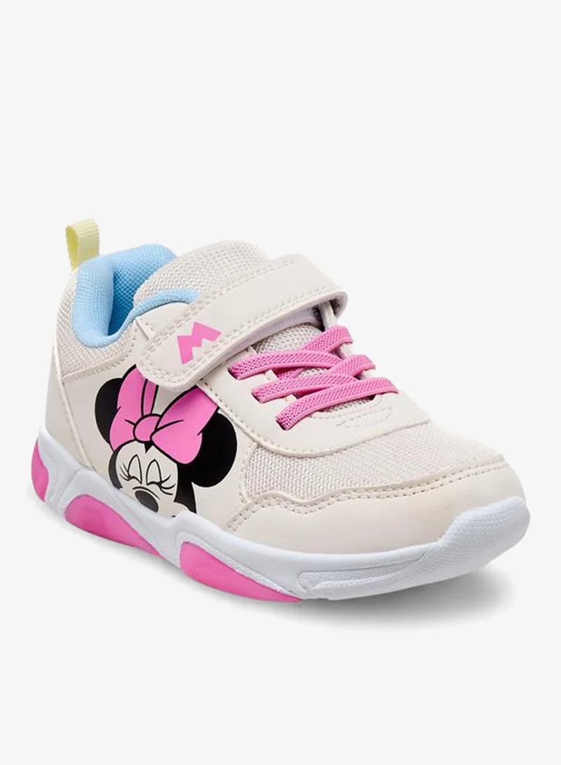 Disney Girls Minnie Mouse Print Light-Up Ankle Sneakers