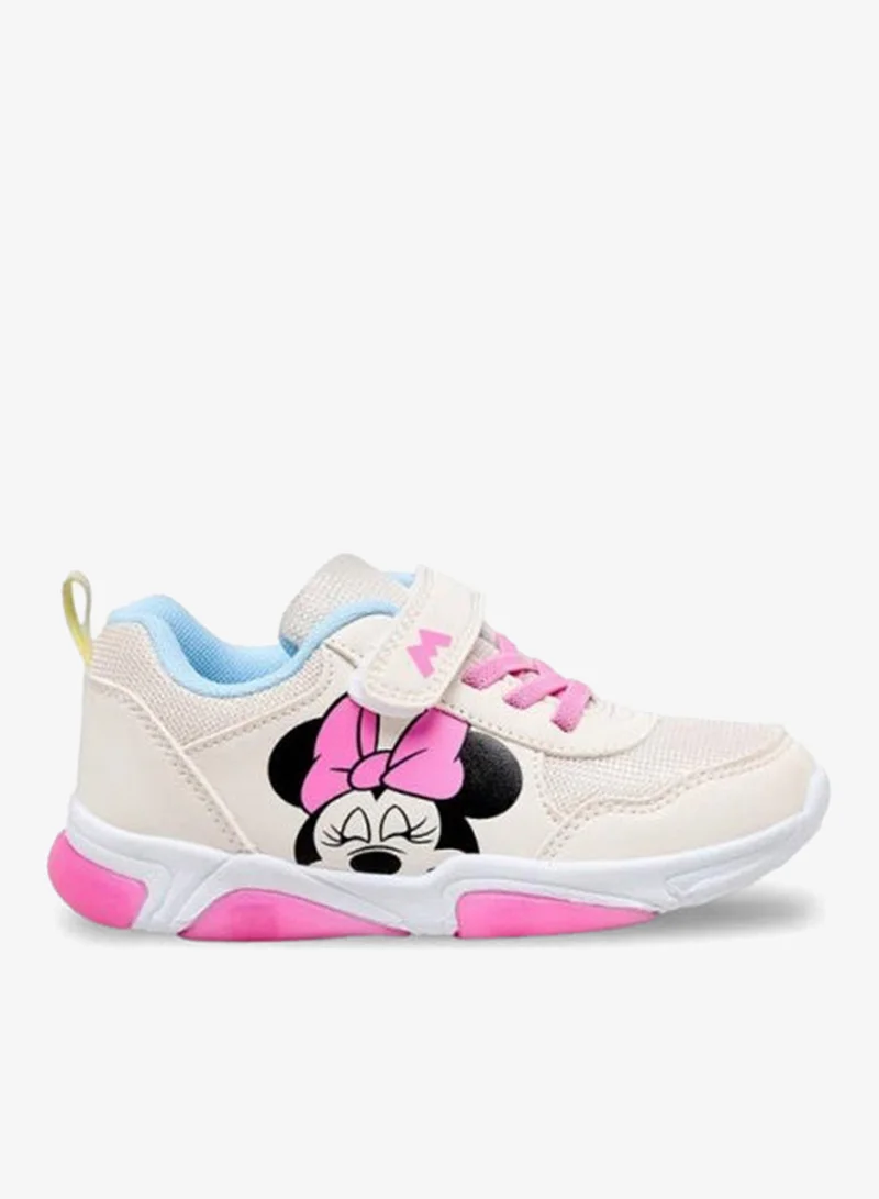 Disney Girls Minnie Mouse Print Light-Up Ankle Sneakers