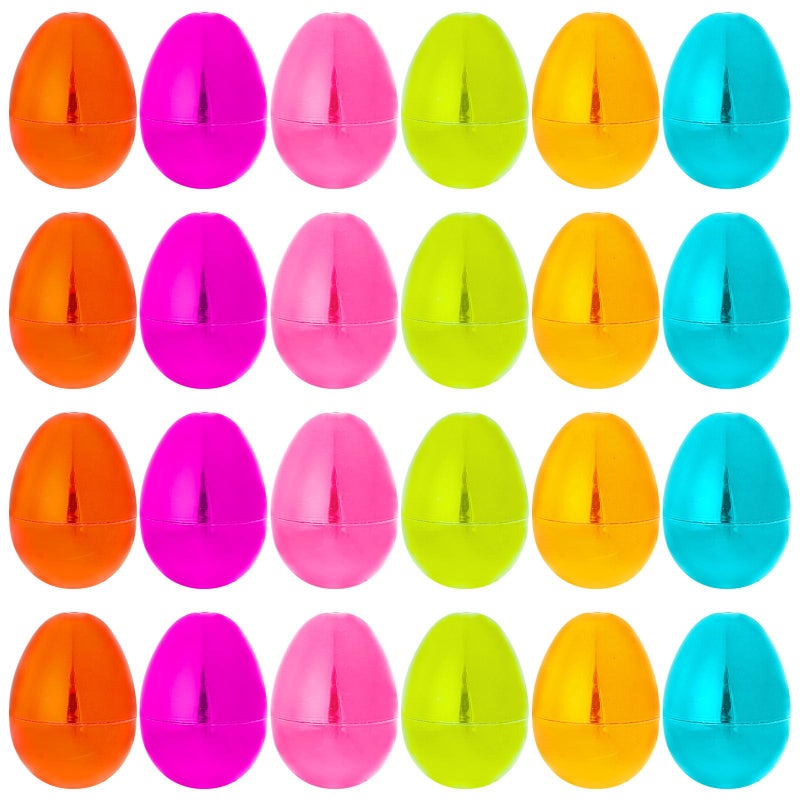 baotongle 24pcs Fillable Easter Eggs Metallic Bright Colors with Hinge Bulk Plastic Easter Eggs Perfect for Egg Hunt Surprise Egg 225 Assorted Colors - Image 3