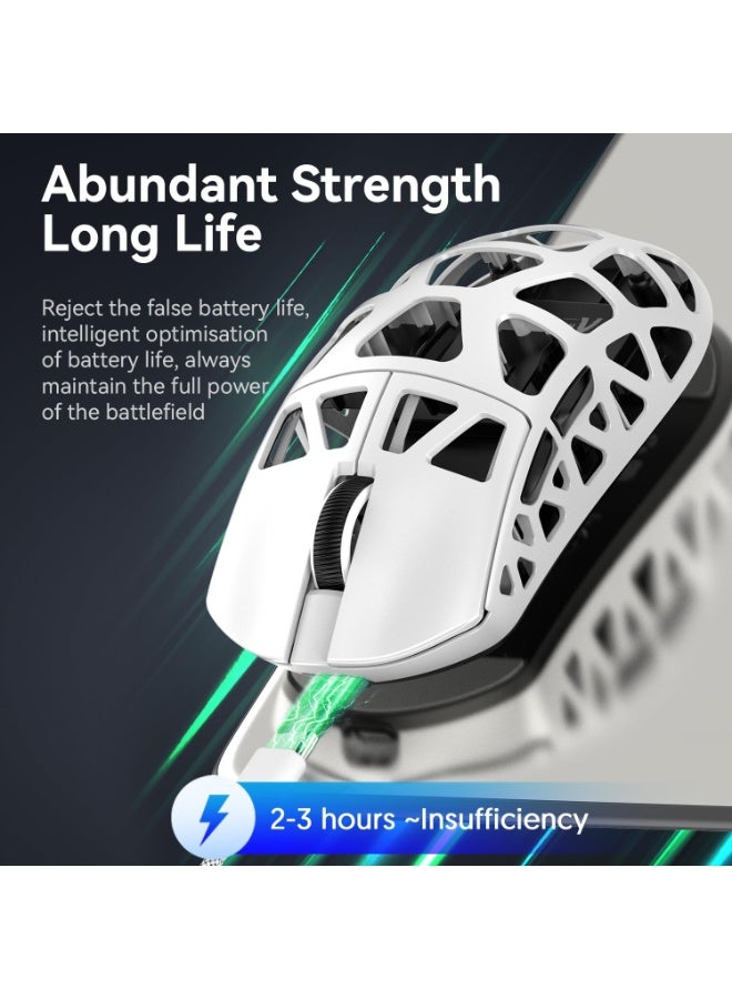 Attack Shark Superlight Magnesium Alloy Wireless Gaming Mouse R3 46g , BT/2.4Ghz/Wired Computer Mouse, 8000Hz Wireless Polling Rate, PAW3395 26K DPI Sensor, Programmable Mice, PC/Laptop/Mac - white - Image 2