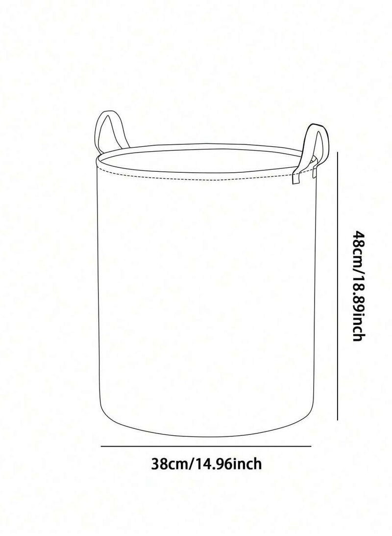 سلة غسيل ملابس قماشية مزينة بفيونكات وردية وحمراء سعة تخزين عملية مقاس 48×38 سم مع مقابض للحمل مناسبة لغرفة النوم والغسيل - Image 3