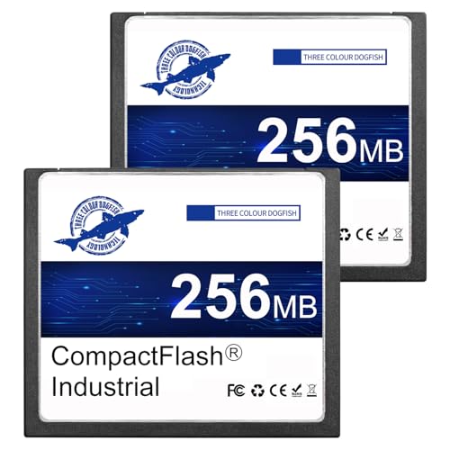THREE COLOUR DOGFISH Dogfish 2 Pack 256MB Compact Flash Memory Card High Performance Industrial CF Type I Card FAT16 for Industrial Equipment and Vintage Digital Cameras - Image 1