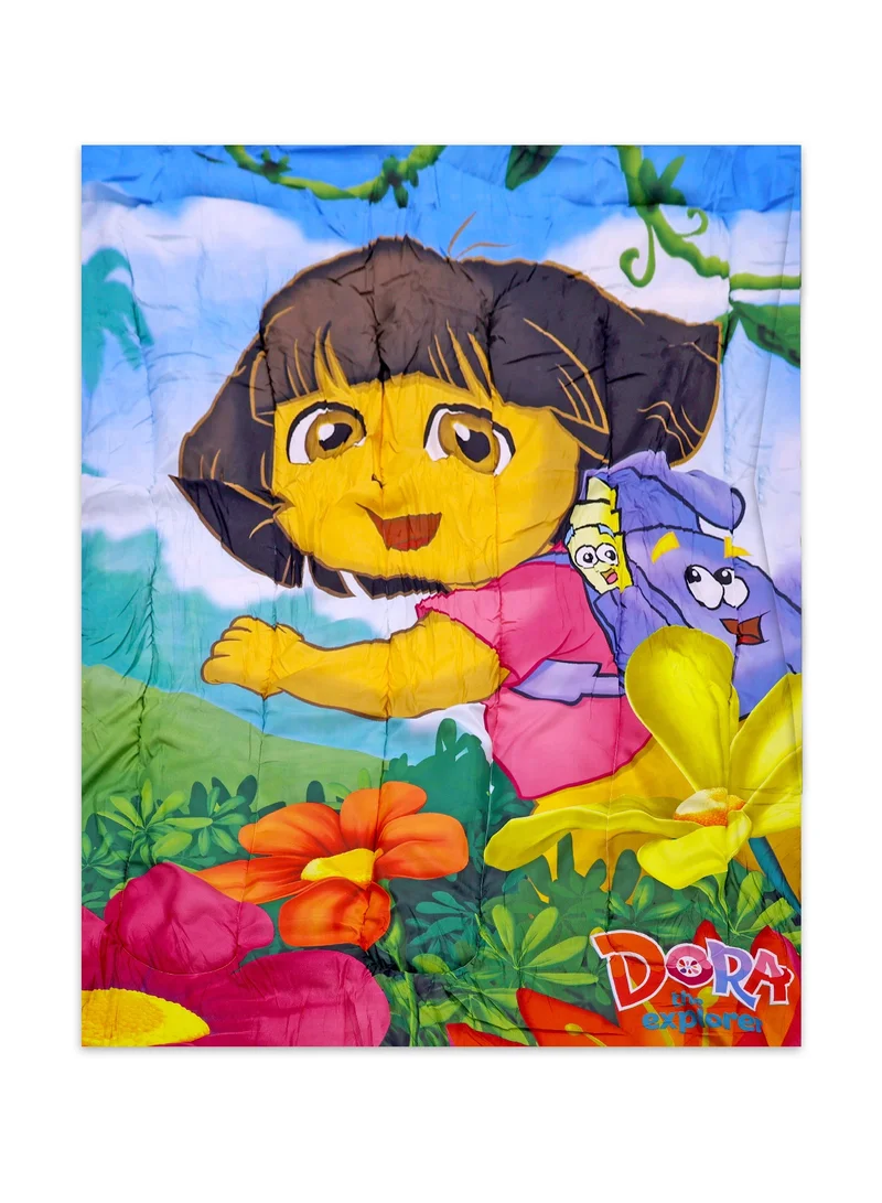 نكلوديون Trucare Dora the Explorer Comforter Sets - Kids Twin/Full Bed Set