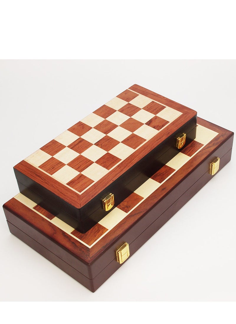 Furtey - Chess Set, Magnetic Board with Folding Interior Storage,Large Metal Deluxe Chess Alloy Chess Adult Set,Board Game Wooden Box Entertainment Game for Kids & Adults - Image 1