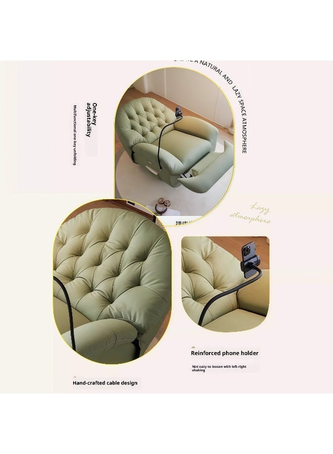 معرض ميزون MAISON GALLERY كرسي استرخاء قياسي، كرسي هزاز، أريكة استرخاء فردية، دوران 360 درجة، أرجوحة إمالة 30 درجة، جلد فاخر، كرسي أريكة كسولة، أريكة استرخاء، كرسي حديث مميز، كرسي قراءة، كراسي أريكة منزلقة (أخضر فاتح) - Image 3