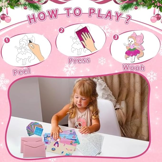 UNICORNS & PRINCESSES FOIL ART KIT FOR KIDS, DIY CRAFT KITS & SUPPLIES FOR BOYS & GIRLS AGE 3+, ARTS AND CRAFTS ACTIVITIES, BIRTHDAY GIFTS FOR UNICORN & PRINCESS LOVERS - Image 3