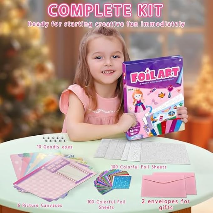 UNICORNS & PRINCESSES FOIL ART KIT FOR KIDS, DIY CRAFT KITS & SUPPLIES FOR BOYS & GIRLS AGE 3+, ARTS AND CRAFTS ACTIVITIES, BIRTHDAY GIFTS FOR UNICORN & PRINCESS LOVERS - Image 2