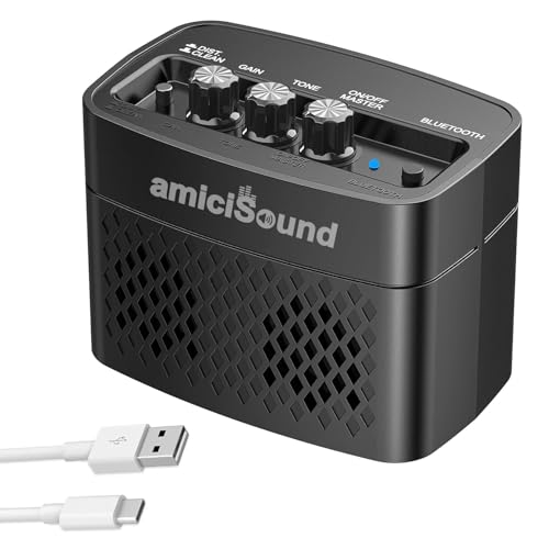 amiciSound Mini Portable 5W Guitar Amplifier Speaker with USB Cable to Recharge - Image 1